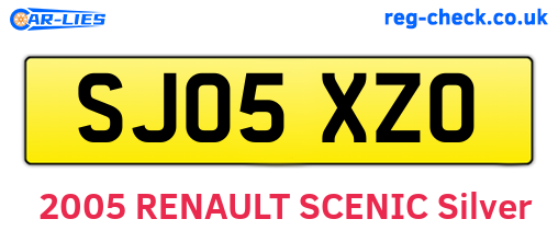 SJ05XZO are the vehicle registration plates.