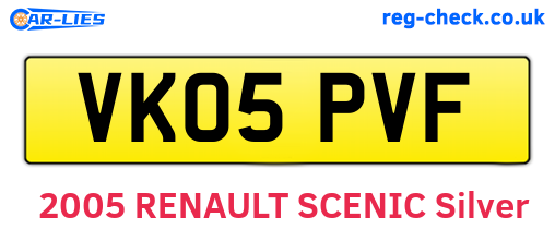 VK05PVF are the vehicle registration plates.
