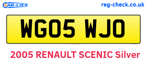 WG05WJO are the vehicle registration plates.