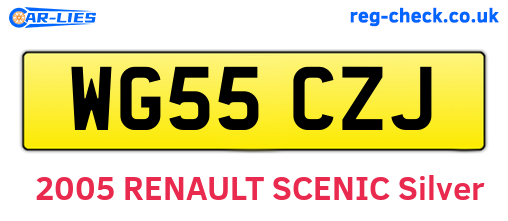 WG55CZJ are the vehicle registration plates.