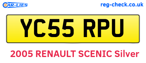 YC55RPU are the vehicle registration plates.