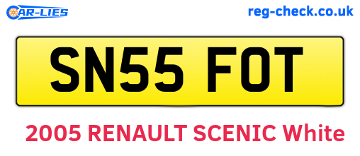 SN55FOT are the vehicle registration plates.