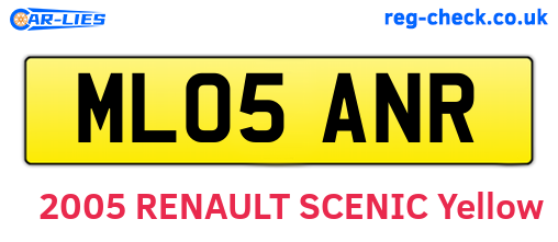 ML05ANR are the vehicle registration plates.
