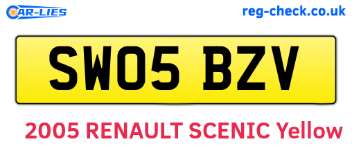 SW05BZV are the vehicle registration plates.