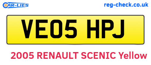 VE05HPJ are the vehicle registration plates.