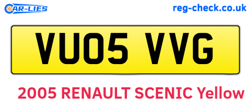 VU05VVG are the vehicle registration plates.
