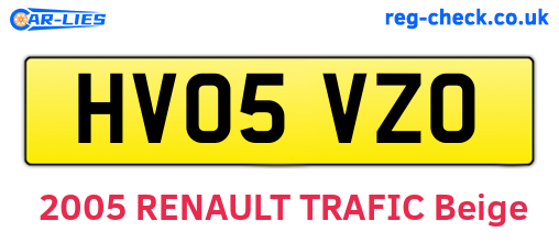 HV05VZO are the vehicle registration plates.
