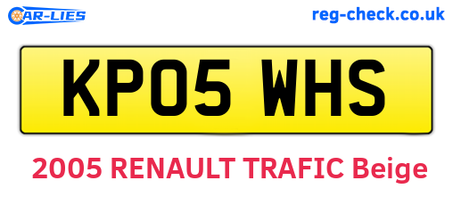 KP05WHS are the vehicle registration plates.