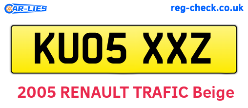 KU05XXZ are the vehicle registration plates.