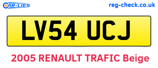 LV54UCJ are the vehicle registration plates.