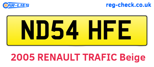 ND54HFE are the vehicle registration plates.