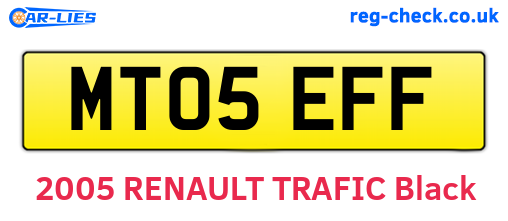 MT05EFF are the vehicle registration plates.