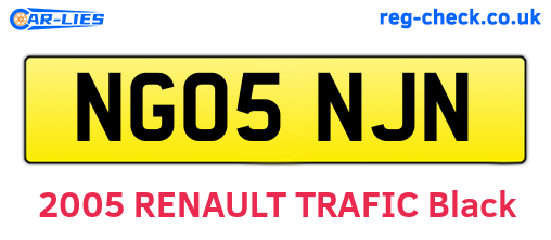 NG05NJN are the vehicle registration plates.