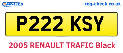 P222KSY are the vehicle registration plates.