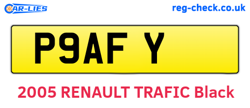P9AFY are the vehicle registration plates.