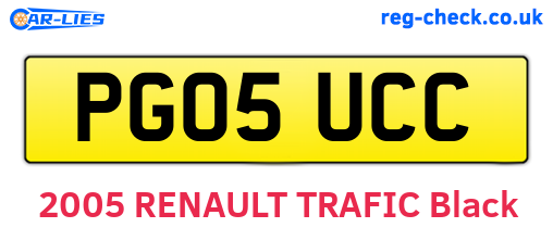 PG05UCC are the vehicle registration plates.