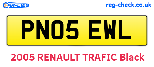 PN05EWL are the vehicle registration plates.