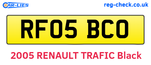 RF05BCO are the vehicle registration plates.