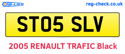 ST05SLV are the vehicle registration plates.