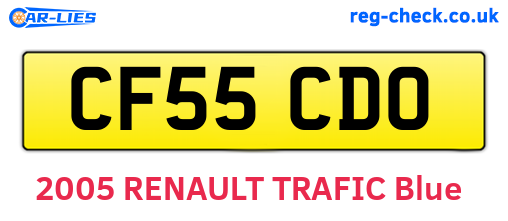 CF55CDO are the vehicle registration plates.