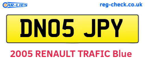 DN05JPY are the vehicle registration plates.