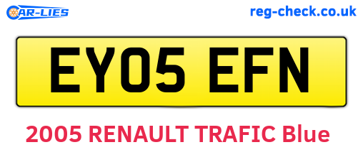 EY05EFN are the vehicle registration plates.
