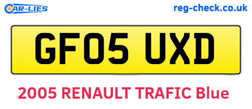 GF05UXD are the vehicle registration plates.