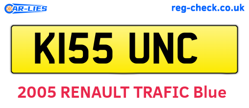 K155UNC are the vehicle registration plates.