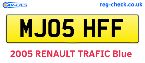 MJ05HFF are the vehicle registration plates.