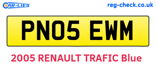 PN05EWM are the vehicle registration plates.