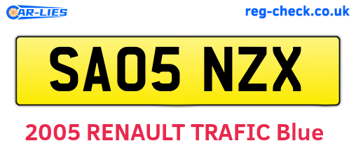 SA05NZX are the vehicle registration plates.