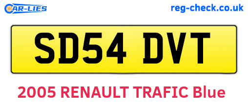 SD54DVT are the vehicle registration plates.