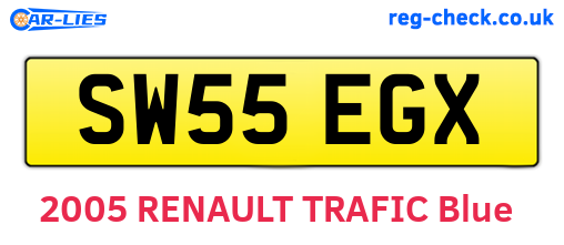SW55EGX are the vehicle registration plates.
