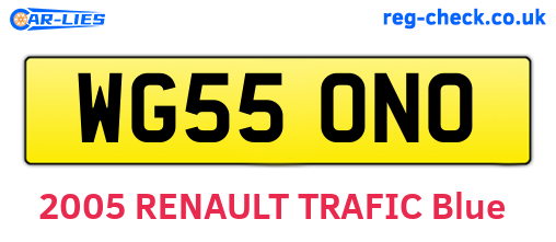 WG55ONO are the vehicle registration plates.