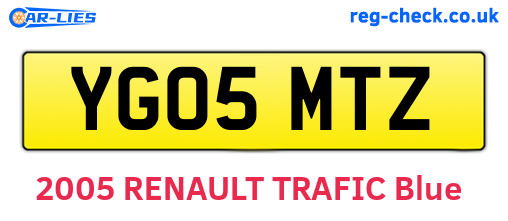 YG05MTZ are the vehicle registration plates.