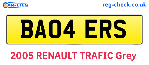BA04ERS are the vehicle registration plates.