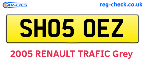 SH05OEZ are the vehicle registration plates.