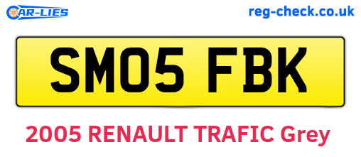 SM05FBK are the vehicle registration plates.