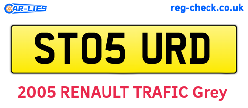 ST05URD are the vehicle registration plates.