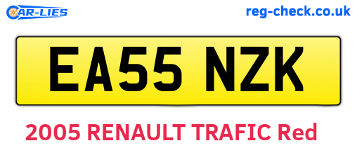 EA55NZK are the vehicle registration plates.