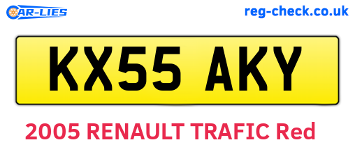 KX55AKY are the vehicle registration plates.