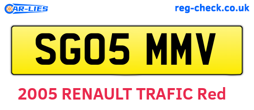 SG05MMV are the vehicle registration plates.