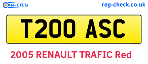 T200ASC are the vehicle registration plates.