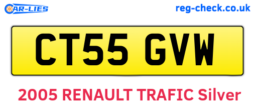 CT55GVW are the vehicle registration plates.