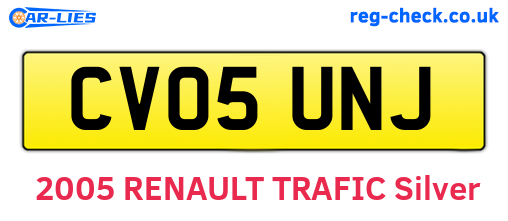 CV05UNJ are the vehicle registration plates.
