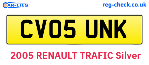 CV05UNK are the vehicle registration plates.