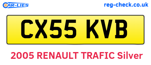 CX55KVB are the vehicle registration plates.