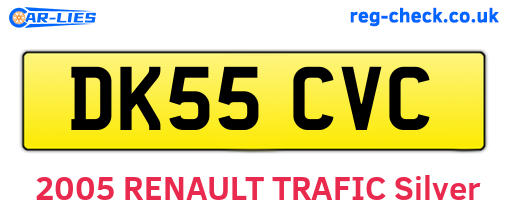 DK55CVC are the vehicle registration plates.