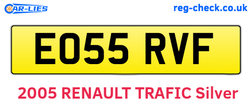 EO55RVF are the vehicle registration plates.