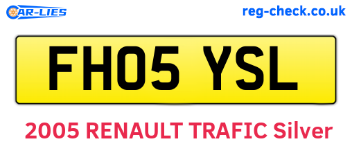 FH05YSL are the vehicle registration plates.